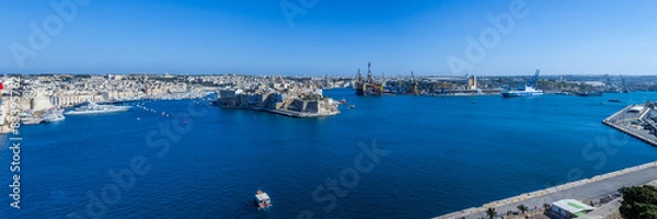 Obraz Panoramic view Grand Harbour, Valletta, Malta