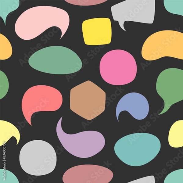 Obraz Vector seamless pattern with speech bubbles. Design for wallpaper, wrapping, stationery, textile.