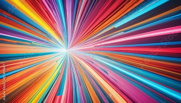 Fototapeta The vibrant spectrum of energy in abstract ray wallpaper design