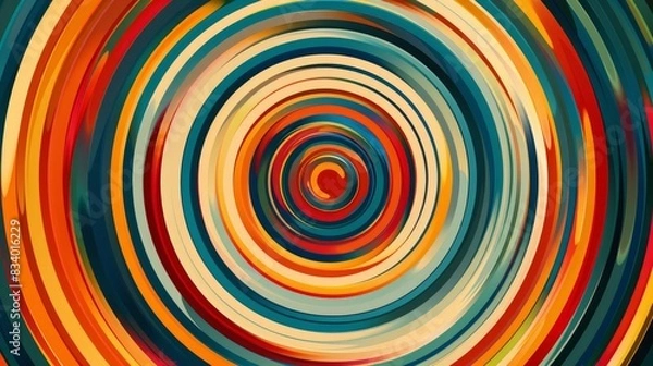 Fototapeta Circular pattern with colorful arcs.
