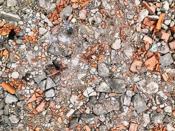 Obraz Construction waste from broken bricks
