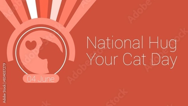 Obraz National Hug Your Cat Day web banner design illustration 