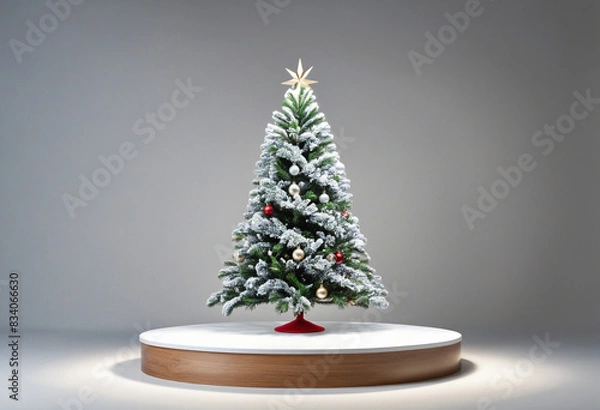 Fototapeta Festive Winter Showcase: A Modern Platform for Product Presentation