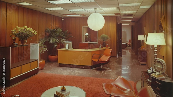 Obraz Architectural Digest Classic: 1970s Office Reception