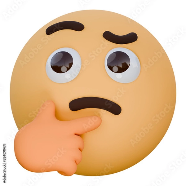 Obraz thinking face 3d emoji illustration