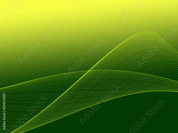 Obraz soft fresh green curved lines on gradient background