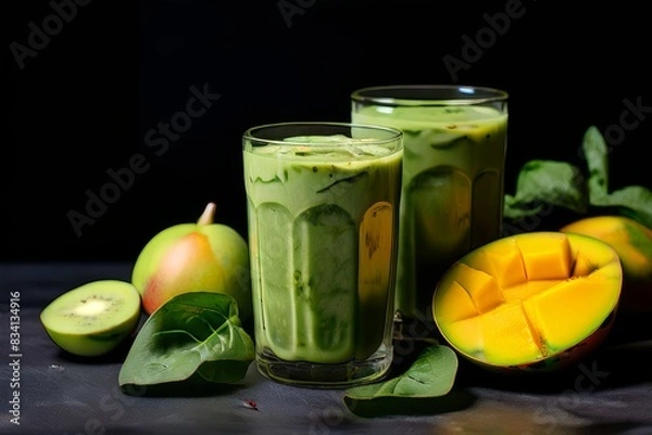 Obraz smoothies made with mango AI generated