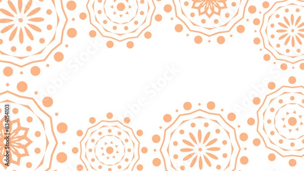 Fototapeta Vector. Web banner, poster, cover, splash screen, social media, backgraund with copy space for your text. Perforated bright patterns Papel Picado, floral pattern. National Hispanic Heritage Month.