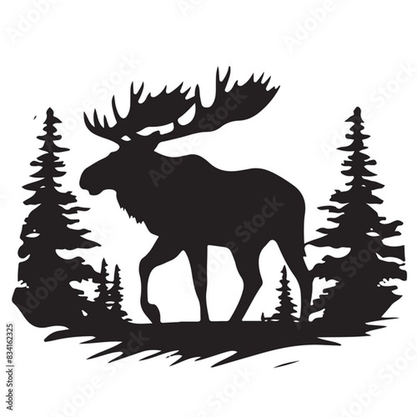 Obraz Moose Forest Vector Silhouette