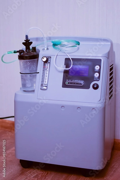 Fototapeta the oxygen concentrator or oxygen generator is designed for oxygen therapy in medical institutions and individual use at home. Allows you to get high-concentration oxygen by filtering the surrounding