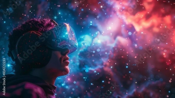 Obraz Astrophysicist using a holographic telescope interface