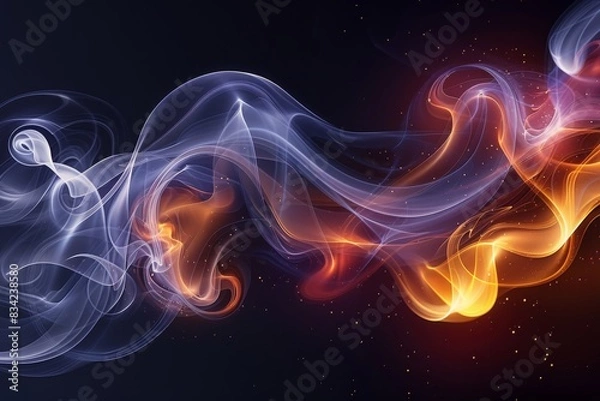 Obraz Colorful gradient fluid flow smoke in mesh colorful ink, abstract background with the colorful mesh color with dots, modern background in gradients color smoke of the texture