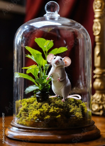 Obraz mouse in a glass jar