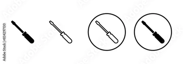 Fototapeta Screwdriver icon vector isolated on white background. Screwdriver vector icon