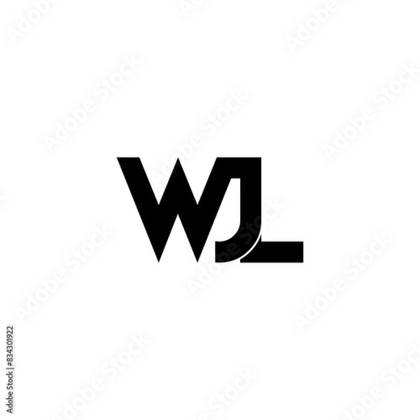 Obraz wjl lettering initial monogram logo design