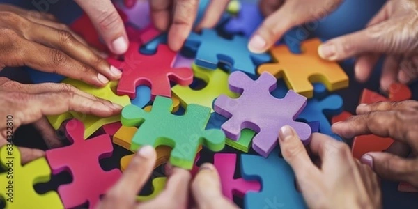 Fototapeta Achieve synergy through seamless collaboration and teamwork