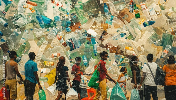 Obraz Recycling campaign. Graffiti on wall