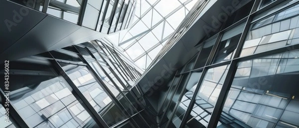Fototapeta steel structure building with modern architecture