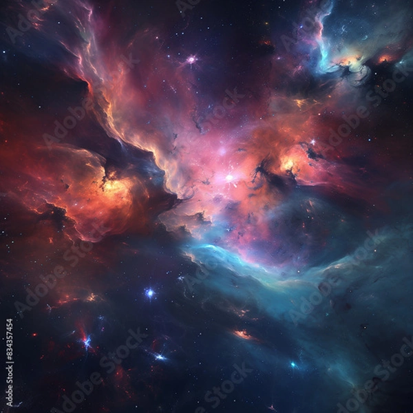 Fototapeta space nebula with stars glowing stars galaxies
