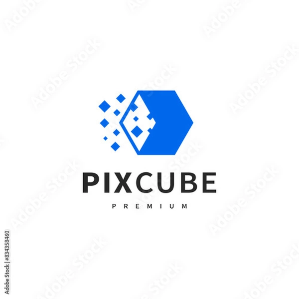 Fototapeta pixel cube digital logo design 2