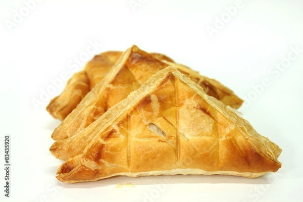 Obraz  Chicken curry puff on white background.