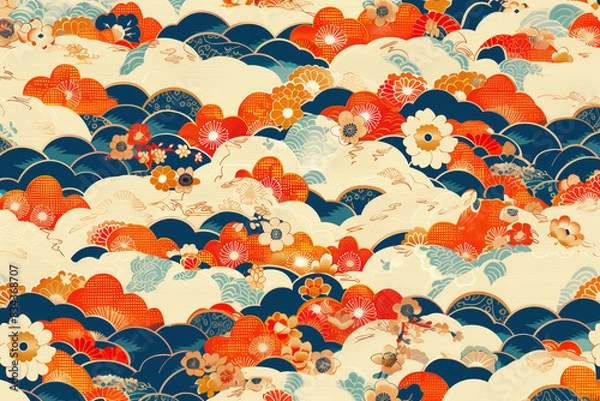 Obraz Seamless Pattern Japanese, wallpaper