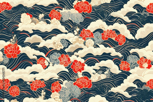 Obraz Seamless Pattern Japanese, wallpaper