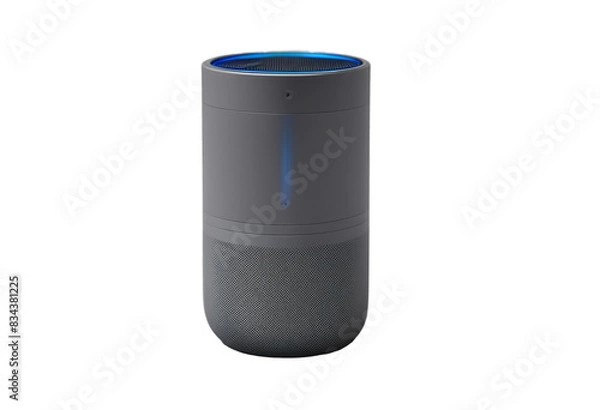 Fototapeta closeup mini controlled black speaker voice smart technology accessory communication concept 