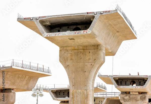Fototapeta Concrete Bridge & Scaffolding Construction