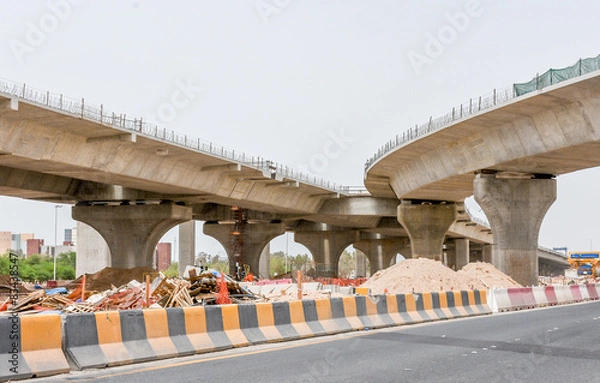 Fototapeta Concrete Bridge & Scaffolding Construction