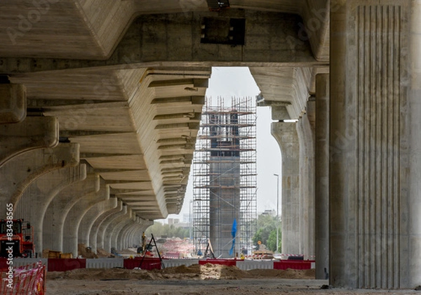 Fototapeta Concrete Bridge & Scaffolding Construction