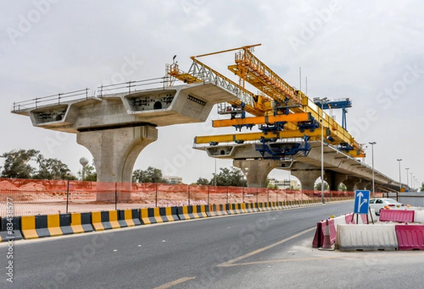 Fototapeta Concrete Bridge & Scaffolding Construction