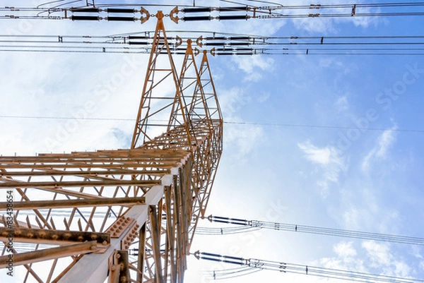 Fototapeta Electrical Tower, Hi Voltage Cables
