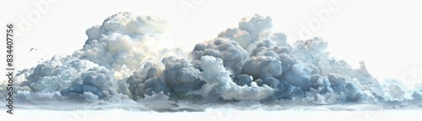 Fototapeta Realistic Cloud Atmosphere with Transparent Background for 3D Rendering