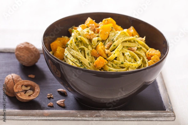 Obraz Pasta, pumpkin and pesto