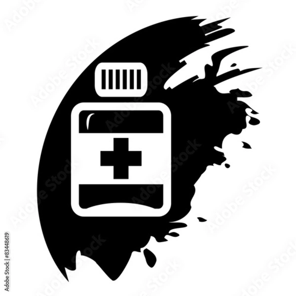 Fototapeta Pills, medication vector black icons
