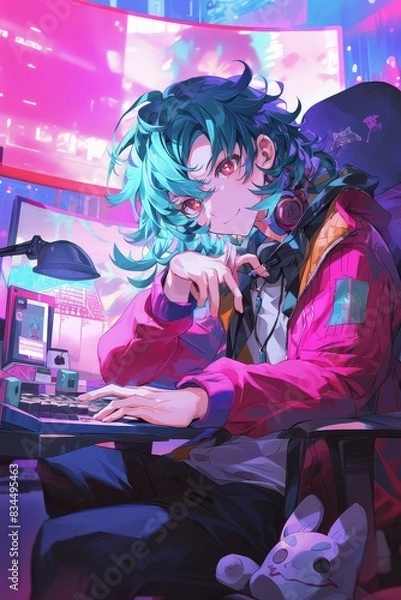 Fototapeta Anime Streamer background