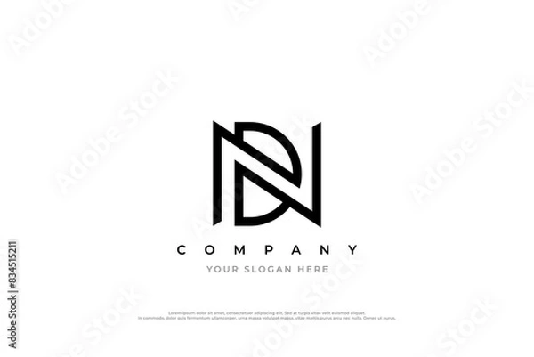Obraz Minimal Letter DN or ND Logo Design