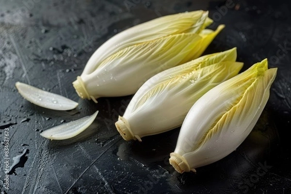 Obraz Fresh chicory on dark surface