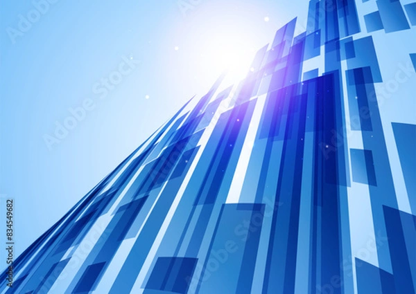 Obraz 上昇する青ラインイメージ背景