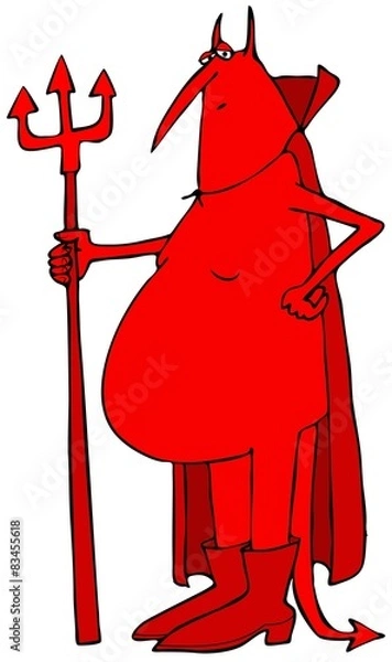 Obraz Devil holding a pitchfork