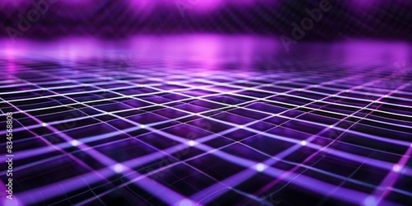 Obraz purple grid black lines square