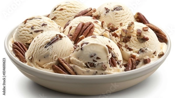 Fototapeta Sweet Indulgence - A Scoop of Butter Pecan Ice Cream under the Shade of a Pecan Tree