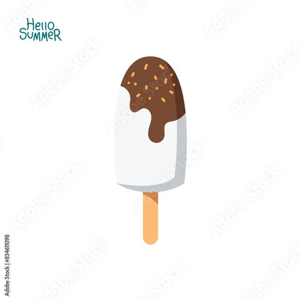 Obraz delicious ice cream vector illustration. summer theme