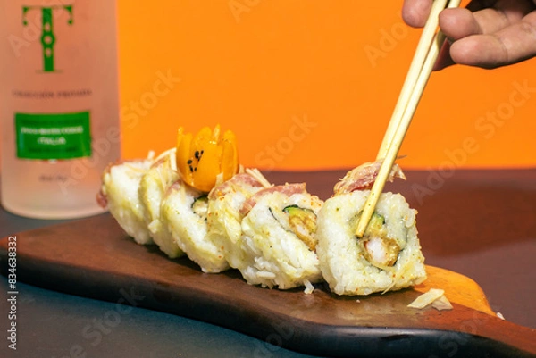 Obraz sushi rolls with salmon