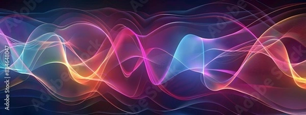Obraz Radiant Waves of Quantum Harmonic Oscillation   Shimmering Abstract Backdrop