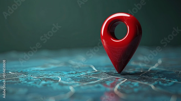 Obraz GPS marker indicating a specific position on a map, allowing for precise navigation and location identification