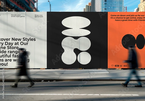 Fototapeta Wall Ad Sign Mockup With Generative AI