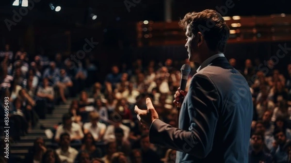 Fototapeta Entrepreneur Presenting at Conference