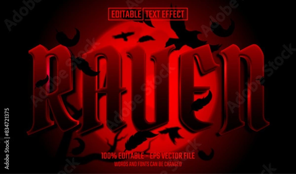 Fototapeta raven editable text effect